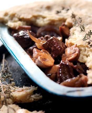 Beef,Mushroom and Red Wine with Thyme Suet Crust