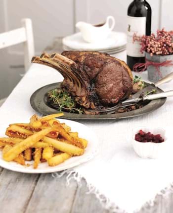 Festive Roast Beef with Cranberry and Red Onion Relish