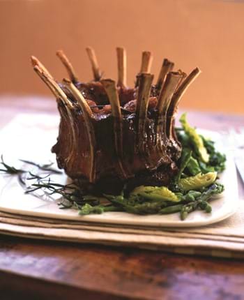 Herby Crown Roast Lamb with Seasonal Spring Vegetables in a  Mint Butter