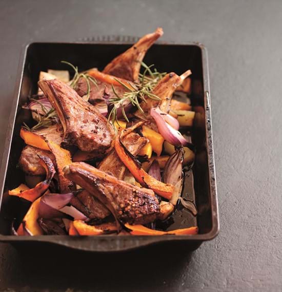 Roast Lamb Cutlets with Pumpkin and Autumn Fruit Relish