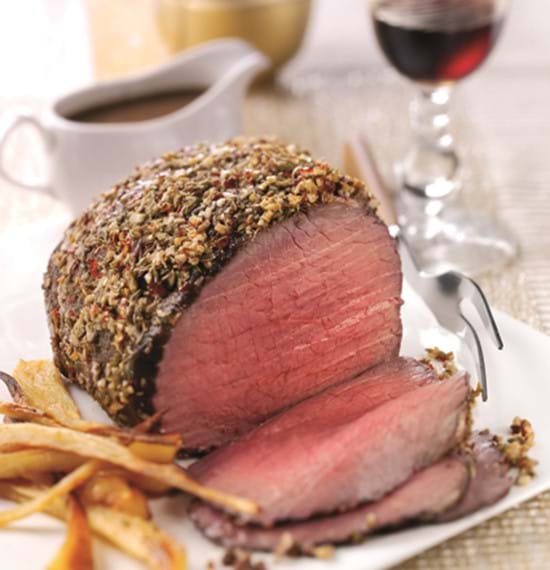 Roast Topside Beef with Fennel and Garlic Crust