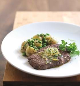 Seared Rib-Eye Steaks with Orange and Ginger Butter