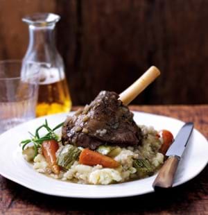 Slow Cooked Lamb Shanks with Pearl Barley