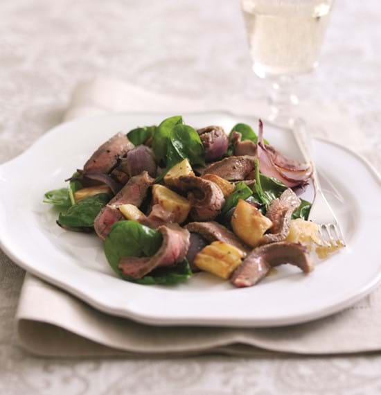 Warm Beef and Winter Vegetable Salad with Honey and Mustard Dressing