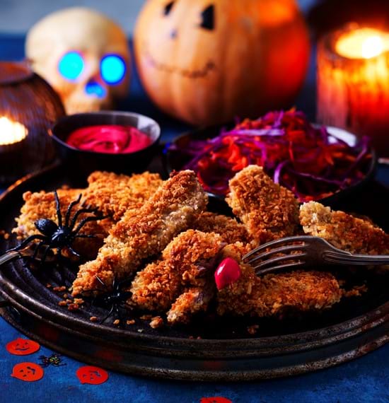 Lamb Fingers with a Ghoulish Dip