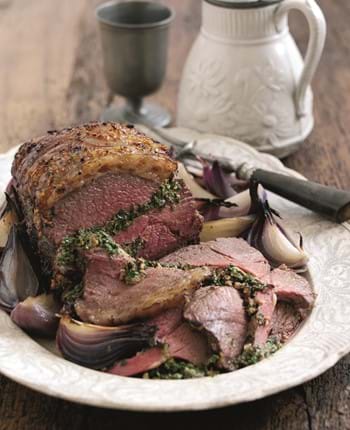 Orange Roast Beef Stuffed with Spinach and Herbs