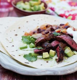 Barbecue Beef Fajitas with Chilli Beans