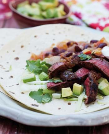 Barbecue Beef Fajitas with Chilli Beans