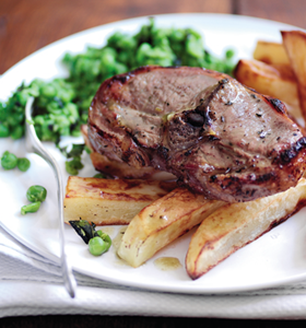 Barnsley Chops with Big Chips and Crushed Peas