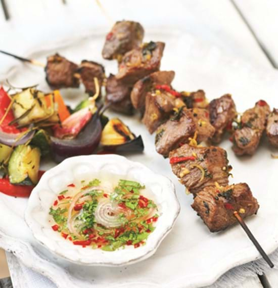 BBQ Lamb Kebabs with Lemongrass & Sweet Chilli Sauce