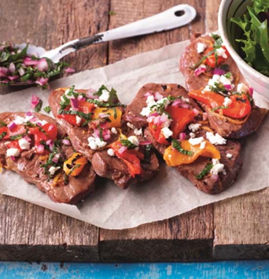 BBQ Lamb Stacks with Mint Relish BBQ Lamb Stacks with Mint Relish
