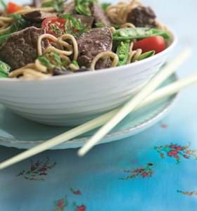 Beef and Sugar Snap Noodles