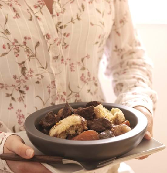 Beef Casserole with Sweetcorn Dumplings