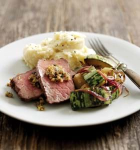 Beef Mini Roast with Walnut and Parsley Pesto