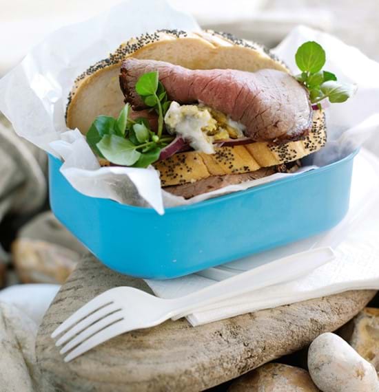 Beef Sandwich with Blue Cheese Mayonnaise