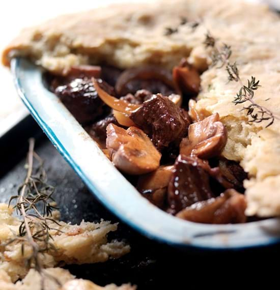 Beef,Mushroom and Red Wine with Thyme Suet Crust