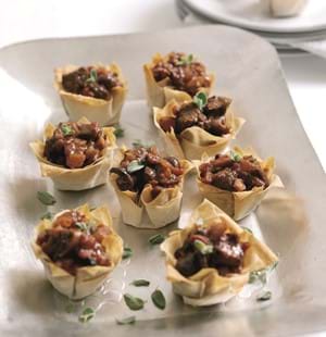 Beef,Olive and Red Onion Canapes