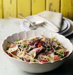 Beef,Pasta and Pea Salad with Herb Dressing