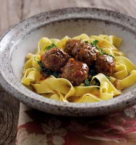 Chestnut and Herb Meatballs with Sherry Gravy
