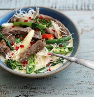 Chilli Beef and Coconut Noodle Soup