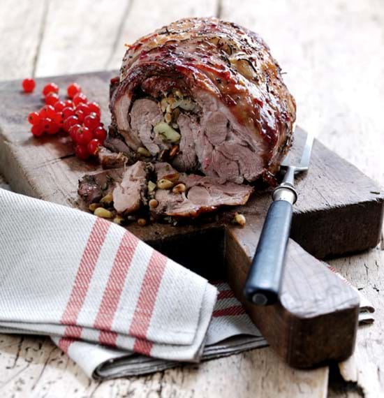 Cumberland Glazed Shoulder of Lamb with Apple and Pine Nut Stuffing