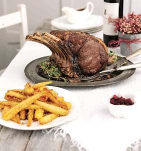 Festive Roast Beef with Cranberry and Red Onion Relish