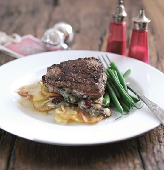 Fillet Steaks with Stilton and Cranberries