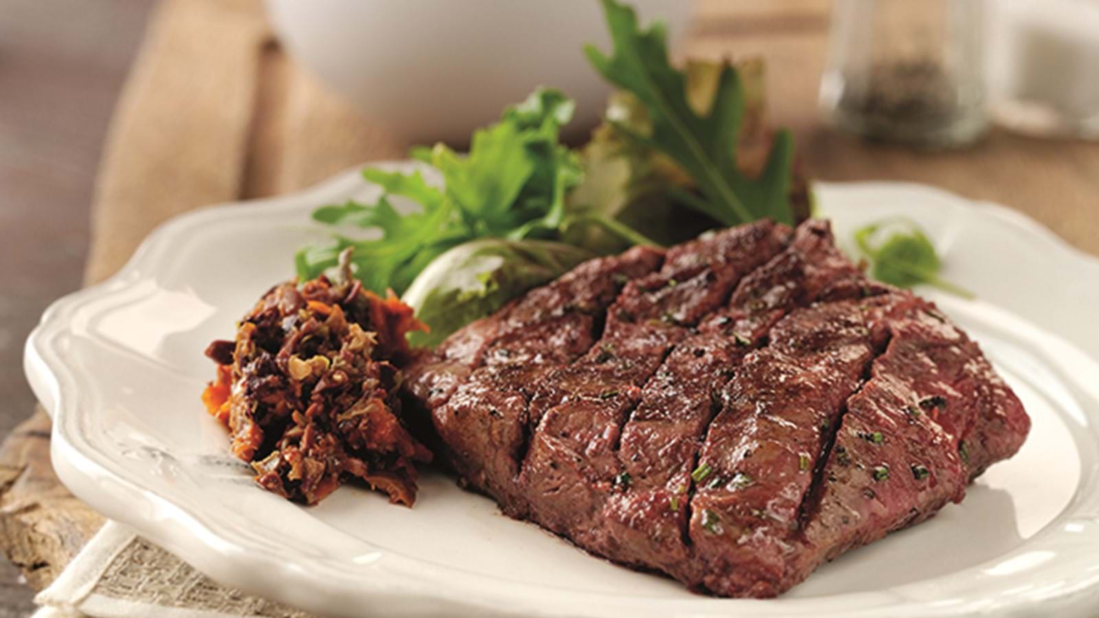 Flat Iron Steaks with Olive Tapenade | Recipe | Simply Beef & Lamb