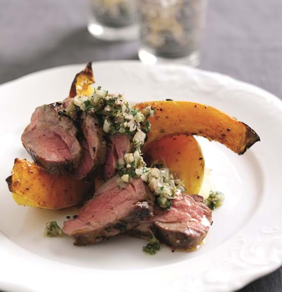Grilled Neck of Lamb with Roasted Winter Squash