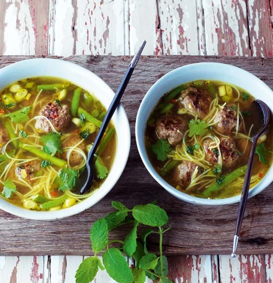 Hot and Sour Soup with Thai Meatballs