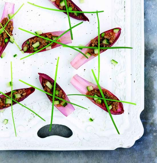 Keema Topped Chicory Leaves