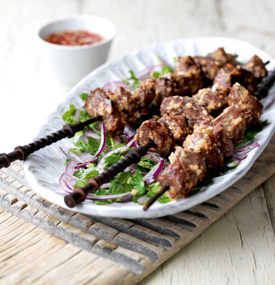 Lamb Kebabs Marinated in Ginger and Tamarind