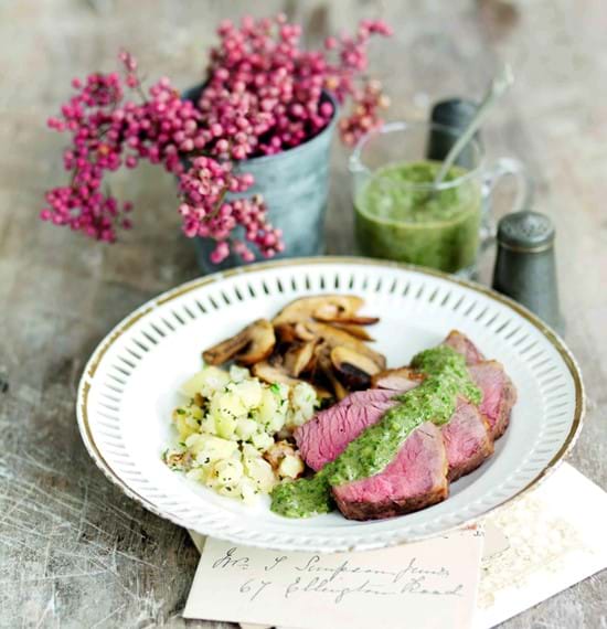 Lamb Mini Roast with Anchovy, Mint and Lemon Dressing