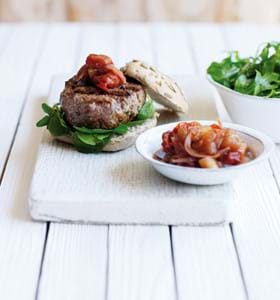 Lamb Rosemary and Apple Burgers with Apple and Cider Relish