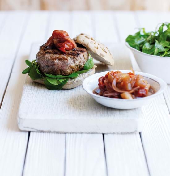 Lamb Rosemary and Apple Burgers with Apple and Cider Relish