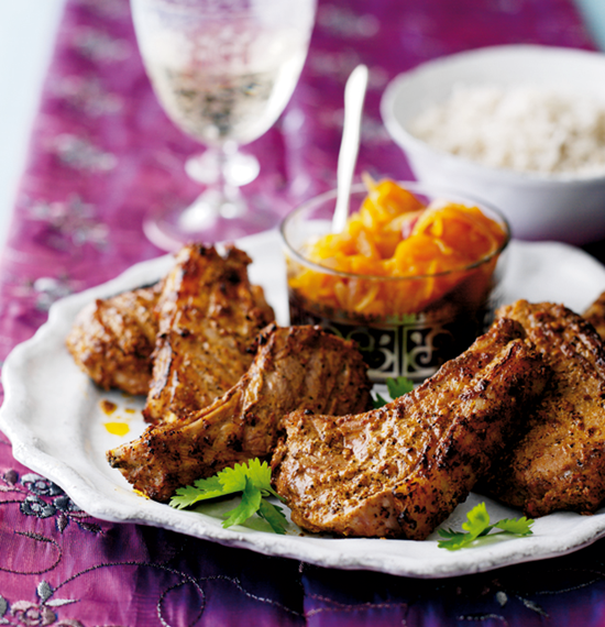 Lamb Tikka Cutlets with Pumpkin and Ginger Chutney