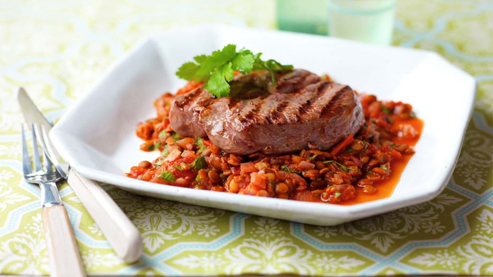 Lamb with Spiced Lentils | Recipe | Simply Beef & Lamb