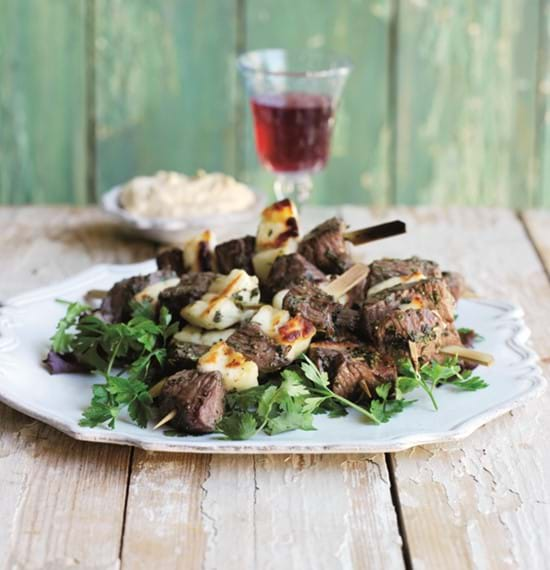 Lamb, Mint and Halloumi Kebabs