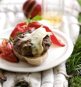 Minty Lamb Burgers with Gooey Cheese