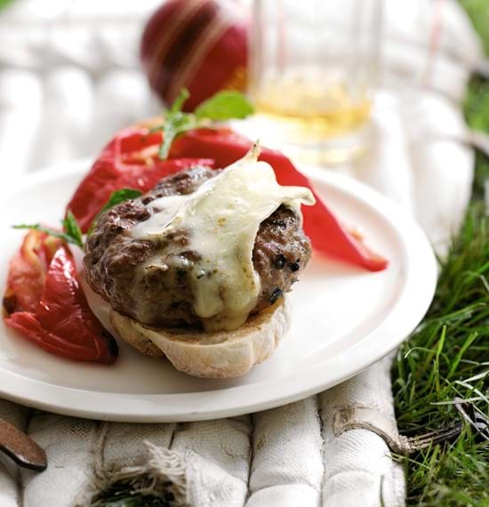 Minty Lamb Burgers with Gooey Cheese