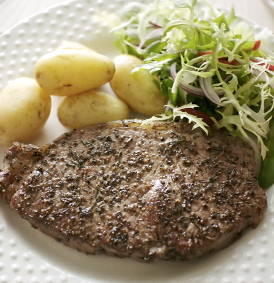 Pan-Fried Steak with Herbs