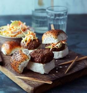 Piquant Mini Burgers with Apple and Chilli Slaw