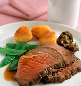 Roast Topside with Stilton and Hazelnut Stuffing