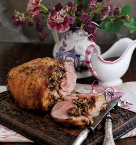 Rolled Shoulder of Lamb with Christmas Pudding Stuffing