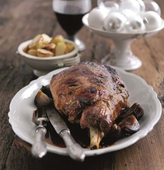 Slow Roast Lamb in Sloe Gin