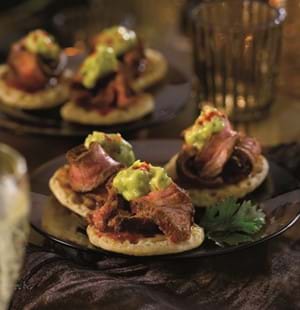 Spiced Beef and Chilli Blinis