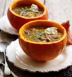 Spiced Beef Pumpkin and Carrot Soup