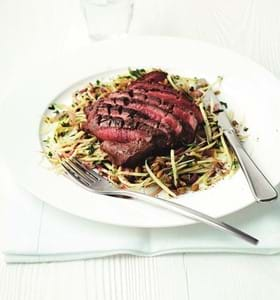 Spiced Lamb with Spiralised Parsnip and Freekeh Salad