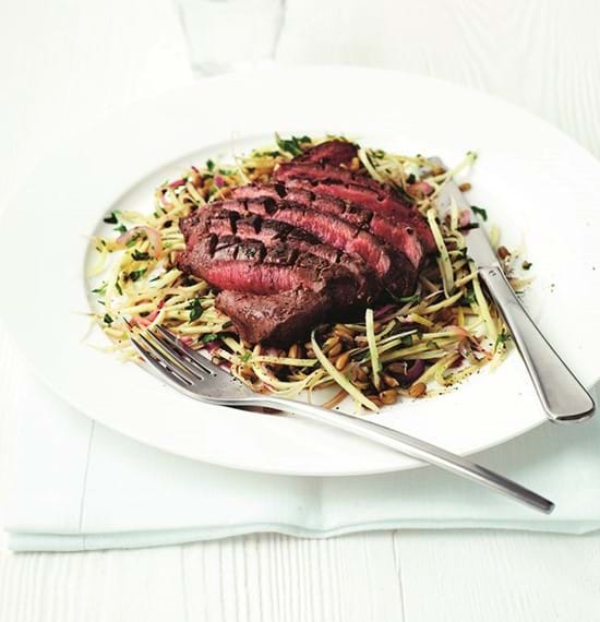 Spiced Lamb with Spiralised Parsnip and Freekeh Salad