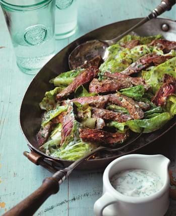 Steak Salad with Pastrami Spices and Buttermilk Dressing